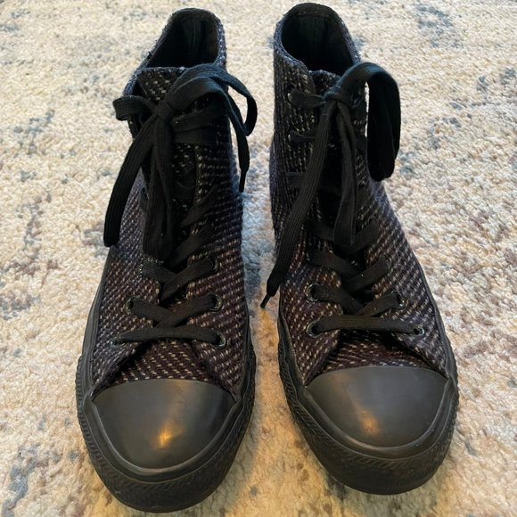 Converse | Chuck Taylor Wonderland Black Knit High Top Lace Up Shoe Women's 7 - Picture 7 of 9